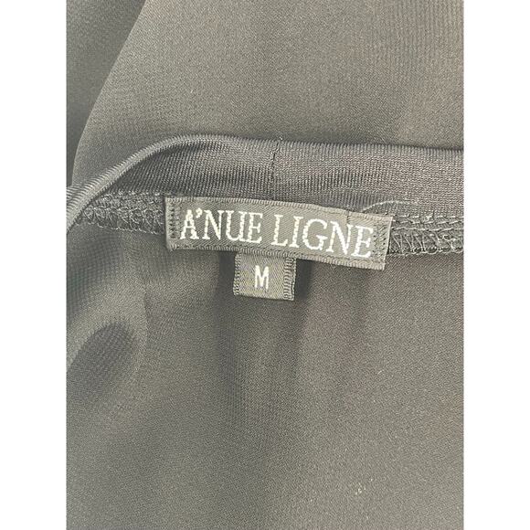 A'Nue Ligne Sheer Black Long Sleeve Blouse Women's Size Medium - Picture 5 of 5